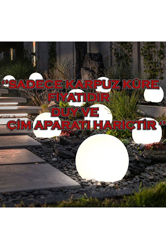 Karpuz Lamba - 20 Cm Plastik Pvc Glop - Karpuz Glop, 20 Cm Çapında Pvc Küre Kar Beyazı Renk