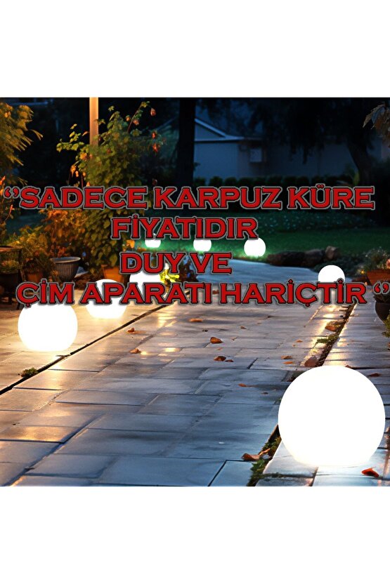Karpuz Lamba - 20 Cm Plastik Pvc Glop - Karpuz Glop, 20 Cm Çapında Pvc Küre Kar Beyazı Renk