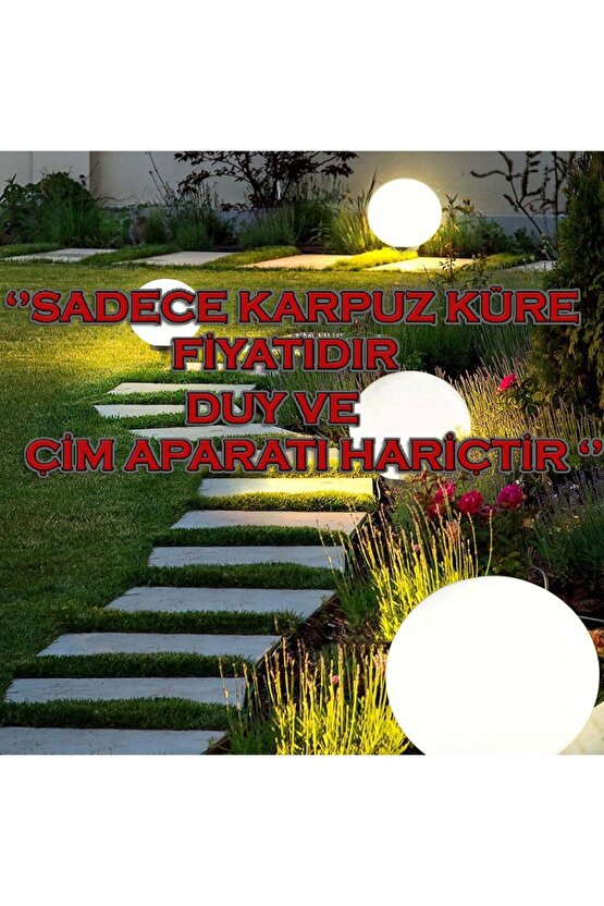 Karpuz Lamba - 20 Cm Plastik Pvc Glop - Karpuz Glop, 20 Cm Çapında Pvc Küre Kar Beyazı Renk