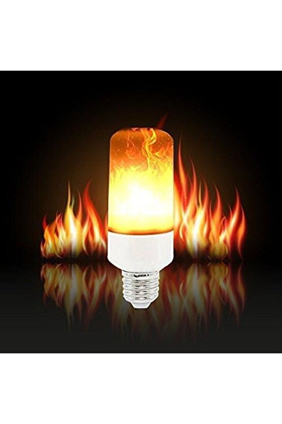 10 Adet 3 Işık Modlu, Alev Efektli 5 Watt, E27 Duy Led Ampul, Alev Efektli Çok Kaliteli Led Ampul