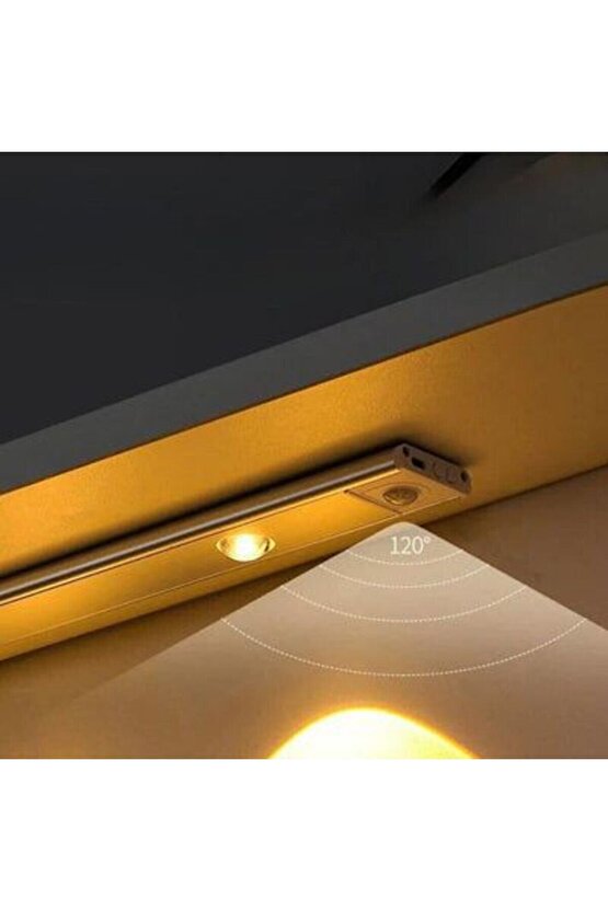 Sensörlü, Şarjlı, 3 Işık Renkli, 30 CM Alüminyum Kasa, Işık Desenli, Çok Amaçlı Modern Led Aplik