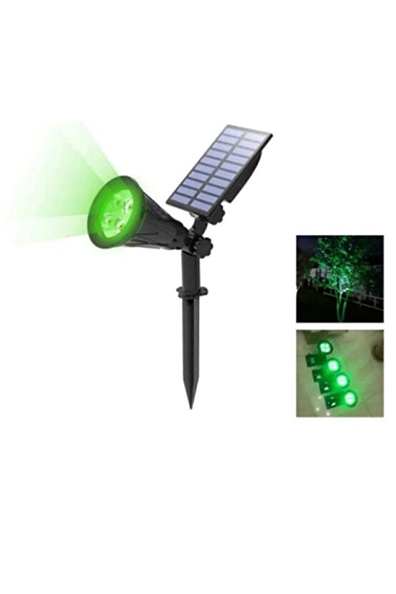 Yeşil Çim Solar Led Bahçe Aydınlatması - Güneş Enejisi Ledli Çim Lambası - Güneş Enerjili Saplamalı