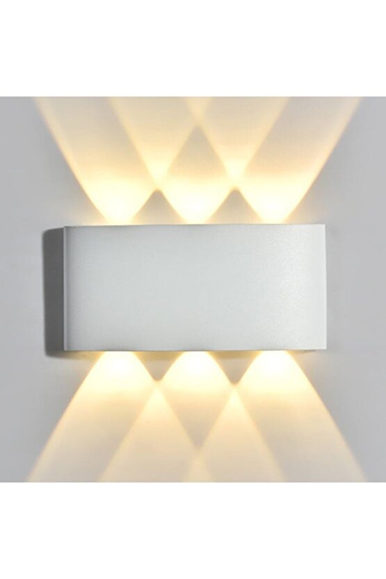 6 Watt, Amber Işık Led Armatür, Modern Işık Desenli Aplik, Haiti Desen Armatür, Iç Dış Mekan Aplik