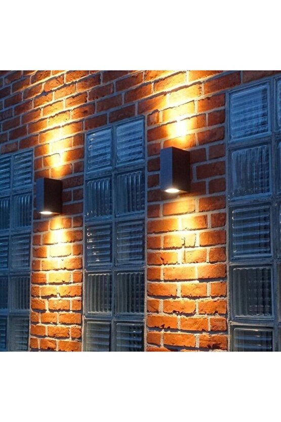 14 Watt AMBER IŞIK Ampuller Dahil Çift Yönlü İç ve Dış Mekan Armatür, Bahçe Duvar Aydınlatma Apliği