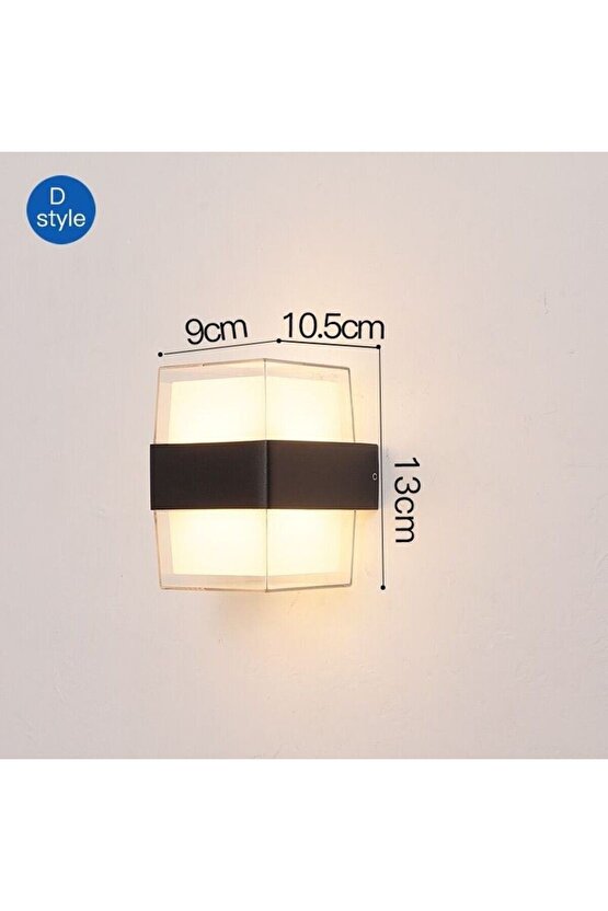 Maravi 10 Watt Gün Işığı Led Aplik, Bahçe, Balkon, Salon, Banyo, Villa Dış Cephe, Kapı Giriş Apliği