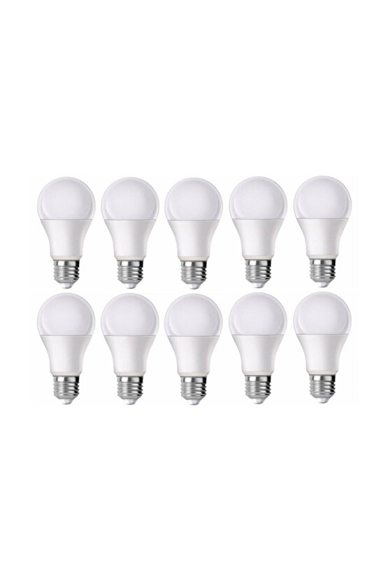 10 Watt Led Ampul 10 Lu Paket 900 Lümen 6400k Beyaz Işık Uzun Ömürlü-hızlı Kargo 10 Lu Paket