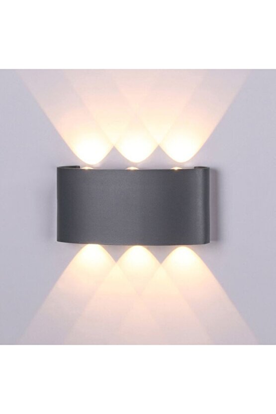 Uranüs Antrasit Kasa 10 Watt Gün Işığı Iç Dış Mekan Dekoratif Led Aplik