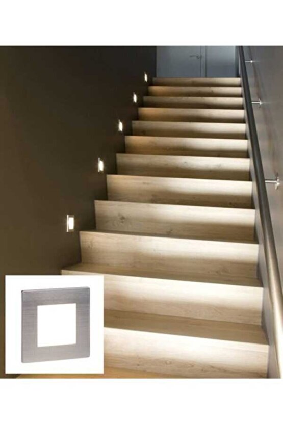 Kare 3 Watt Ledli Beyaz Işık Koridor Ve Adım Aydınlatma(220V Elektrik ile çalışır)