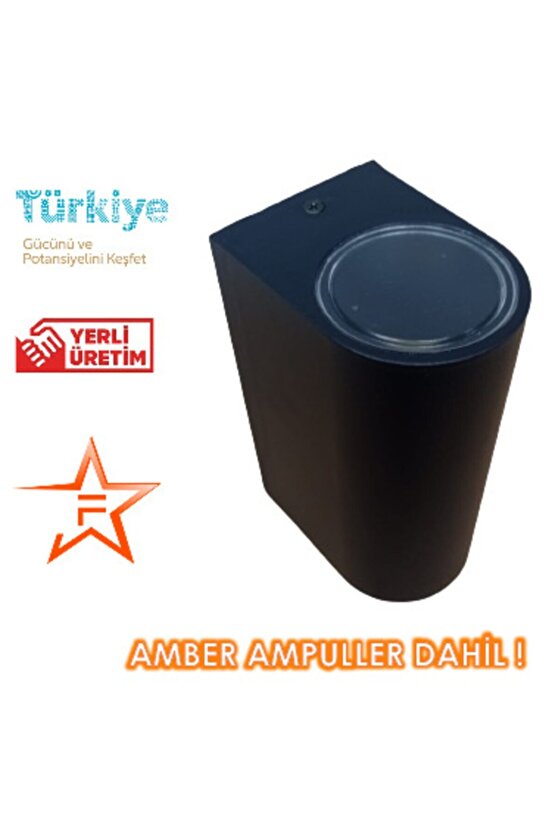 Full Reyon Siyah Kasa 14 Watt Günışığı Çift Yönlü Dekoratif Duvar Aplik