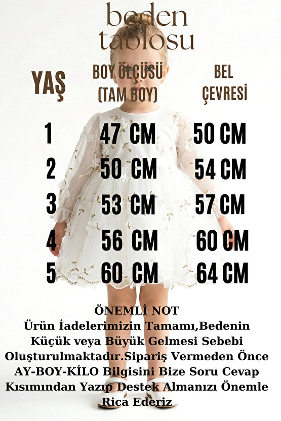 Kız Bebek Elbise Kız Çocuk Elbise Çiçekli Doğum Günü Parti Düğün Özel Gün Uzun Kol Astarlı Fiyonklu