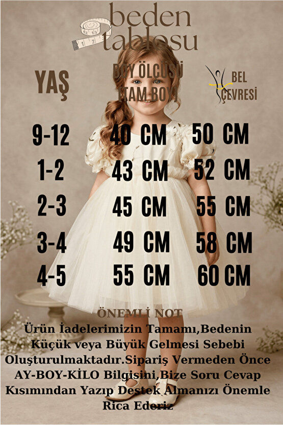 Kız Bebek Kız Çocuk Doğum Günü Parti Düğün Elbise Kısa Kol Çiçekli Fiyonklu Tüllü Tütü Astarlı