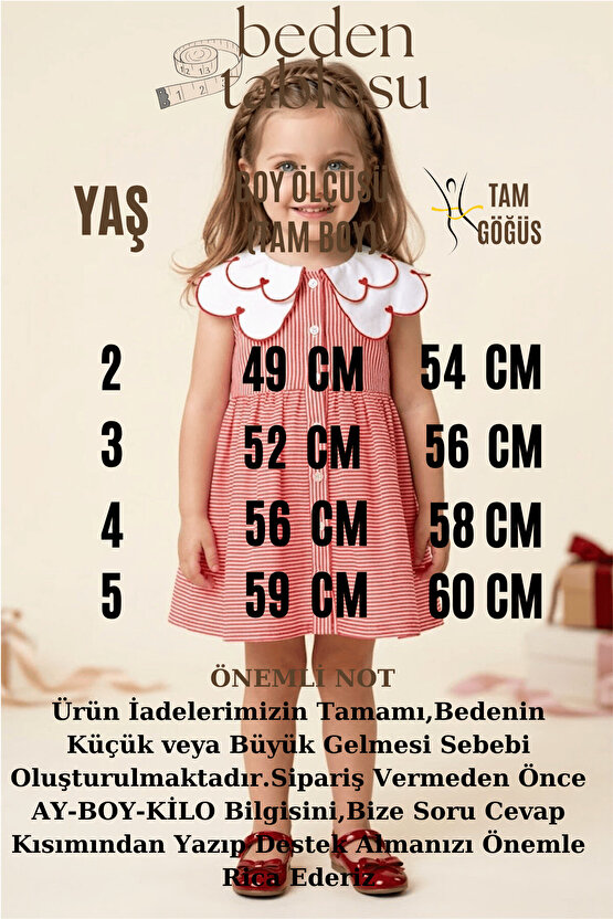 Kız Bebek Kız Çocuk Doğum Günü Parti Düğün Elbise Kısa Kol Kolsuz Çizgili Yakalı Astarlı