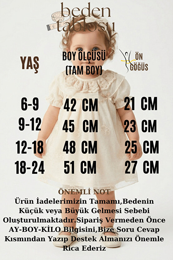 Kız Bebek Kız Çocuk Doğum Günü Parti Düğün Elbise Kısa Kol Taçlı Çiçekli Astarlı Dantel Yakalı