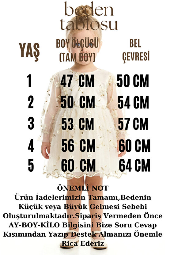 Kız Bebek Elbise Kız Çocuk Elbise Çiçekli Doğum Günü Parti Düğün Özel Gün Uzun Kol Astarlı Fiyonklu