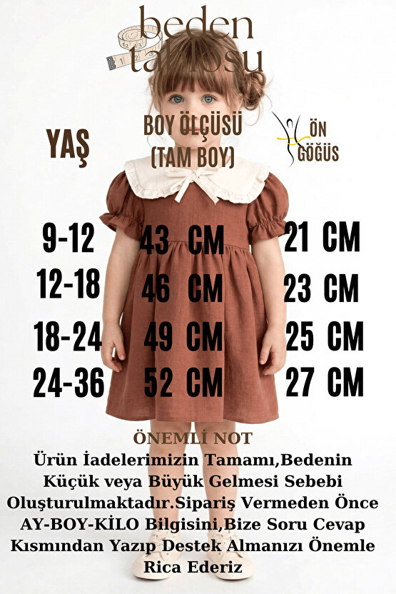 Kız Bebek Kız Çocuk Doğum Günü Parti Düğün Elbise Kısa Kol Keten Kurdela Yakalı Astarlı