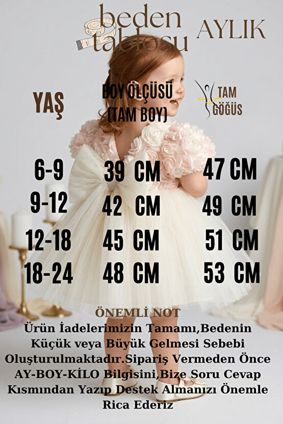 Kız Bebek Kız Çocuk Doğum Günü Parti Düğün Elbise Kısa Kol Kolsuz Güllü Fiyonklu Tüllü Tütü Astarlı