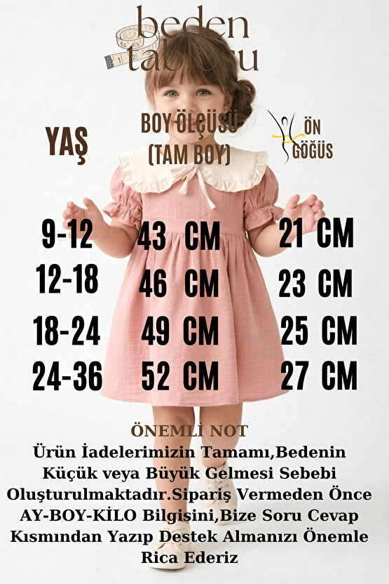 Kız Bebek Kız Çocuk Doğum Günü Parti Düğün Elbise Kısa Kol Keten Kurdela Yakalı Astarlı