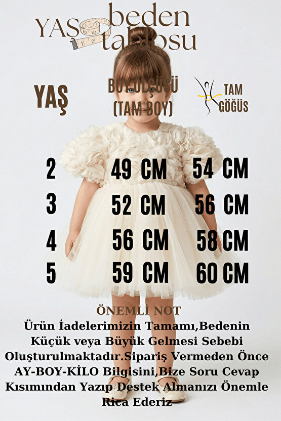 Kız Bebek Kız Çocuk Doğum Günü Parti Düğün Elbise Kısa Kol Güllü Fiyonklu Tüllü Tütü Astarlı