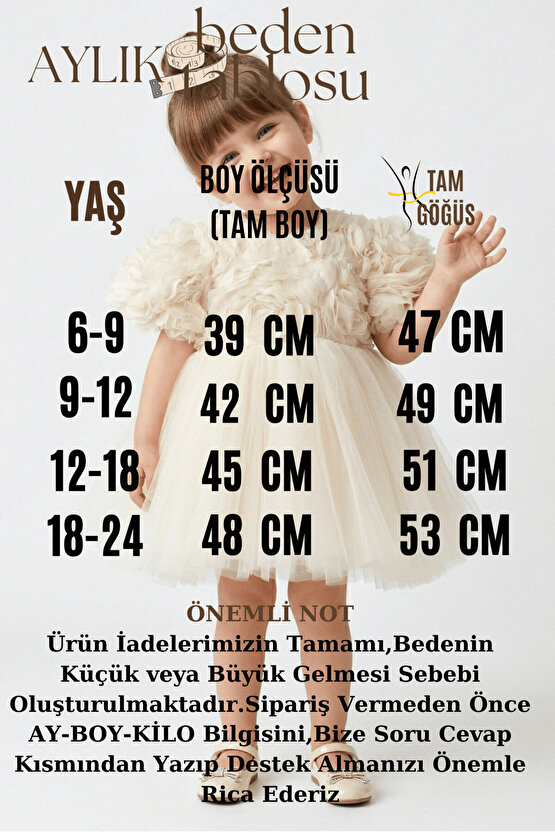 Kız Bebek Kız Çocuk Doğum Günü Parti Düğün Elbise Kısa Kol Güllü Fiyonklu Tüllü Tütü Astarlı