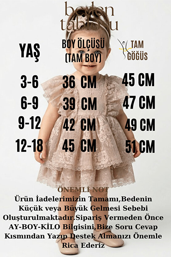 Kız Bebek Kız Çocuk Doğum Günü Parti Düğün Elbise Kısa Kol Dantelli Tüllü Astarlı Taçlı