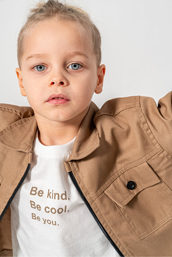 Erkek Çocuk Gabardin Alt Üst Çocuk Takım 3 lü Takım Pantolon Ceket T-shirt Çocuk Giyim