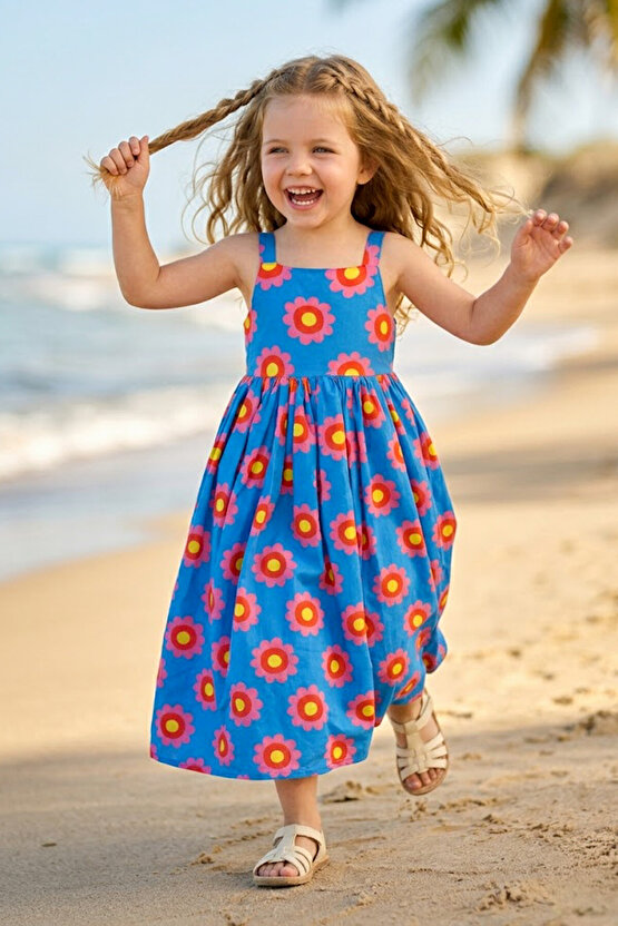 Kız Bebek Kız Çocuk Doğum Günü Parti Düğün Elbise Kısa Kol Kolsuz Çiçekli Fiyonklu