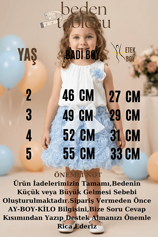 Kız Bebek Kız Çocuk Doğum Günü Parti Düğün Elbise İkili Takım Kolsuz Güllü Fiyonklu Tütü Astarlı