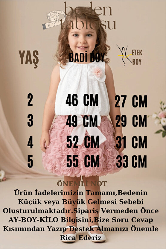 Kız Bebek Kız Çocuk Doğum Günü Parti Düğün Elbise İkili Takım Kolsuz Güllü Fiyonklu Tütü Astarlı
