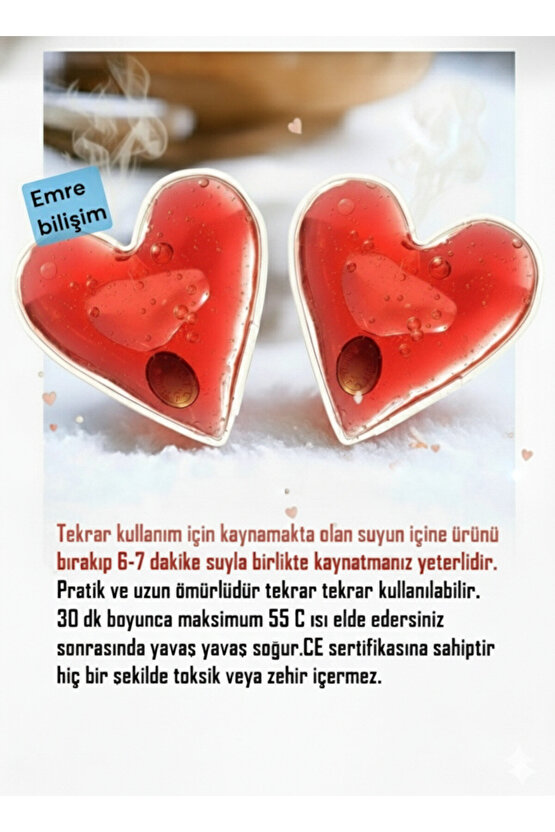 Sihirli Isıtıcı Jel Cep Soba Isıtıcı Kalp Şekilli El Cep Isıtma 2 Adet