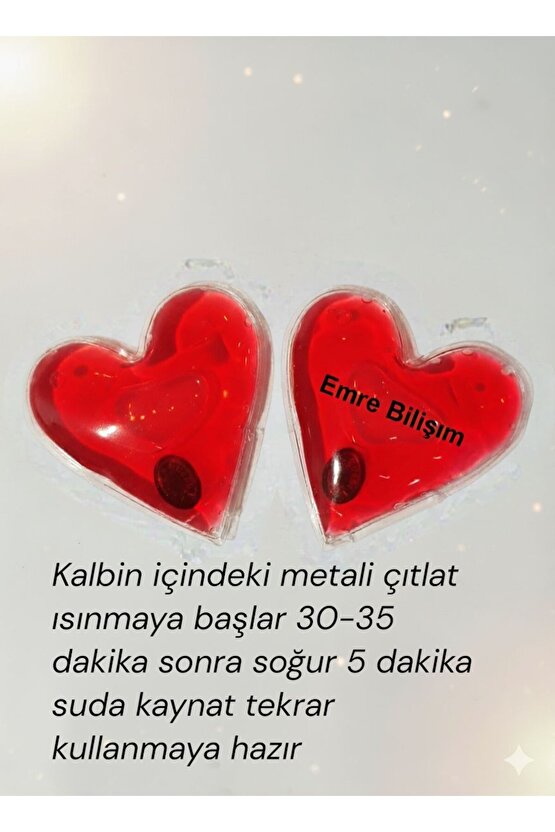Sihirli Isıtıcı Jel Cep Soba Isıtıcı Kalp Şekilli El Cep Isıtma 2 Adet
