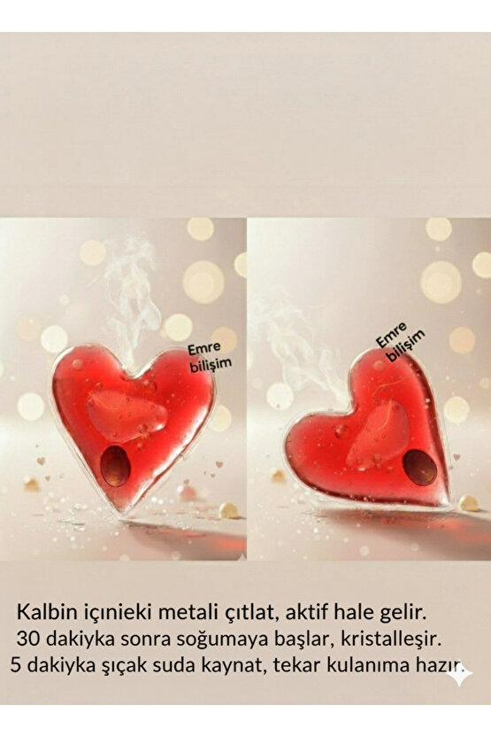 Sihirli Isıtıcı Jel Cep Soba Isıtıcı Kalp Şekilli El Cep Isıtma 2 Adet