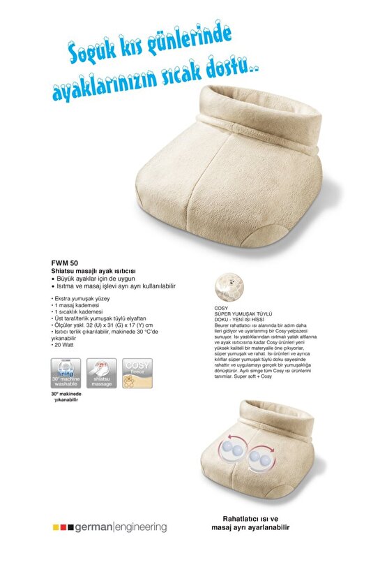 Beurer FWM 50 Shiatsu Masajlı Ayak Isıtıcısı