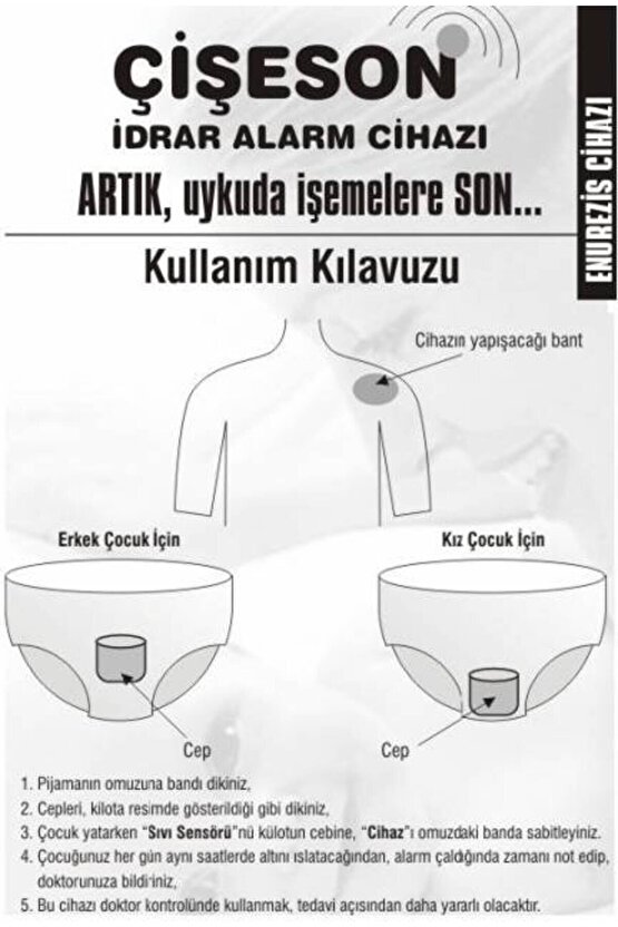 Enürezis Alarm Cihazı İdrar Alarm Cihazı