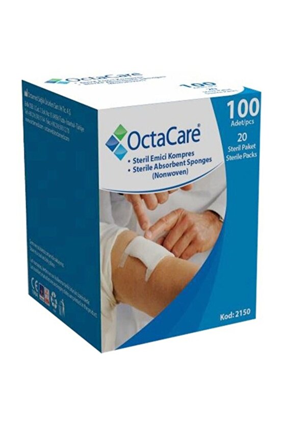 Gaz Kompres - Steril - 7,5cmx7,5cm - 100 Lü Kutu Octacare