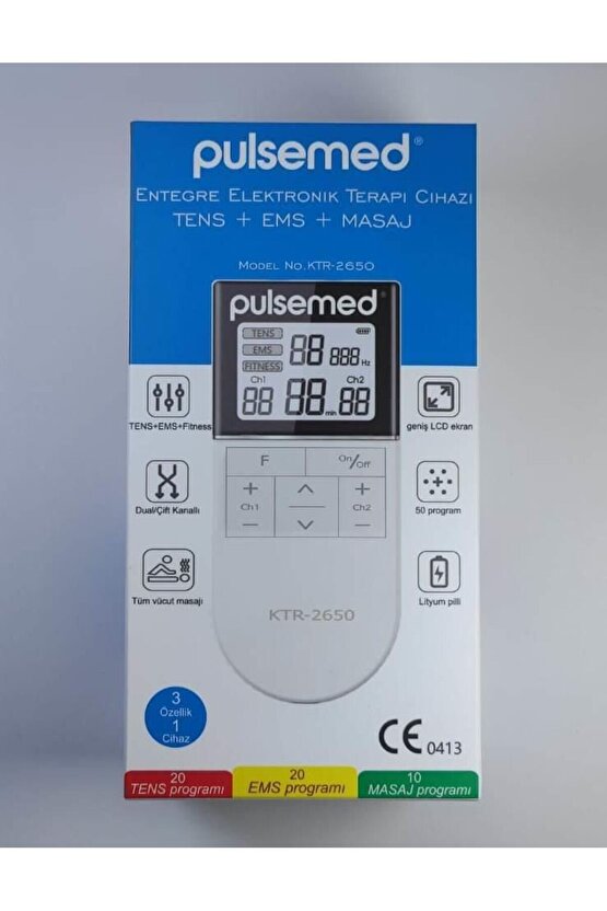 Pulsemed Entegre Elektronik Terapi Cihazı Tens-EMS-Masaj Özelliği Şarj Edilebilir