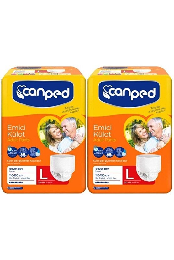 Canped Emici Külot Hasta Bezi Büyük Boy MEDİUM 120 Adet Eko Paket