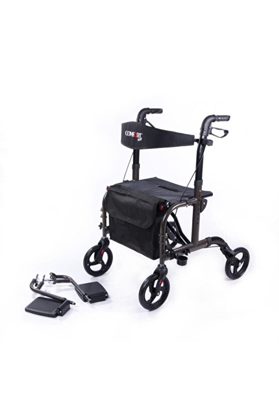 İthal Lüx Ayak Pedallı Alüminyum Rolatör Yürüteç Bz9124a Comfort Plus