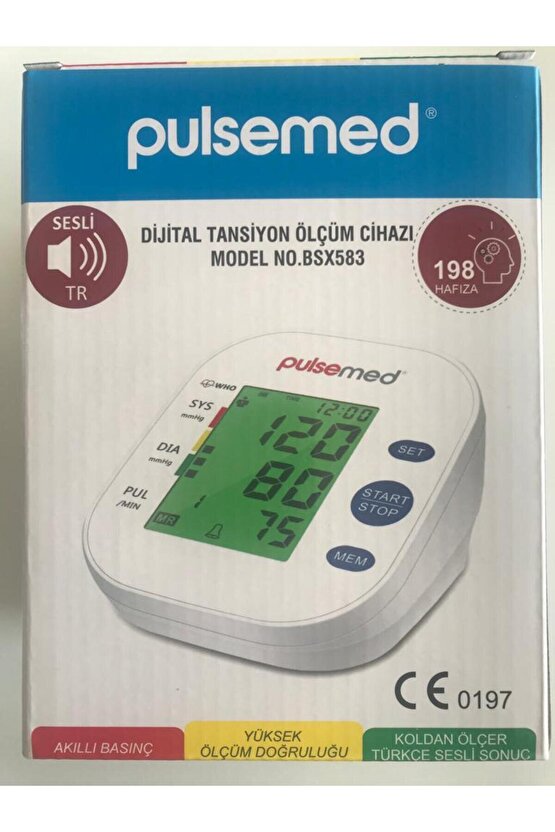 Pulsemed Konuşan Dijital Tansiyon Ölçüm Cihazı BSX583Pulsemed
