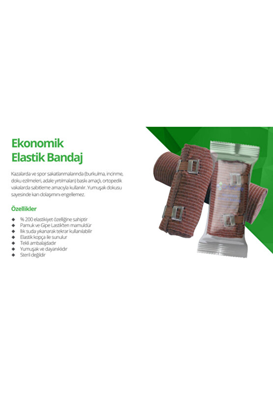 OctaCare Ekonomik Elastik Bandaj 20cm x 3,5m 1 Adet