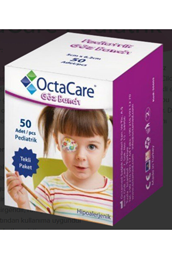OctaCare Pediatrik Göz Pedi Kız 5 cm x 6,2 cm 20 Adet