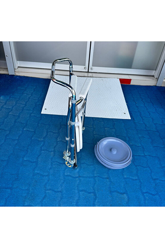 BME668 Katlanabilir Tekerlekli Klozetli sandalye Tuvalet ve Banyo Sandalyesi