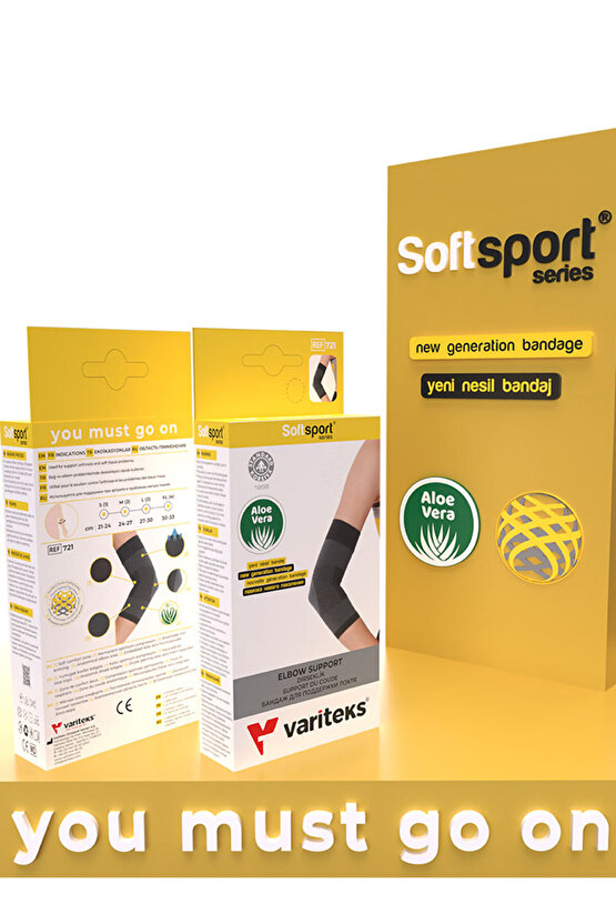 Softsport REF 721 Dirseklik Sporcu Dirsekliği Kompresyonlu Yeni Nesil Destek Bandajı