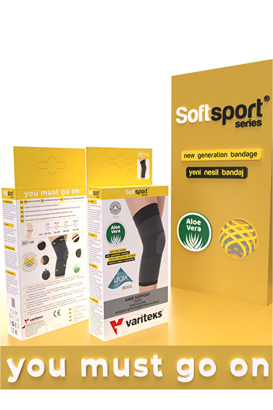 Softsport REF 725 Diz Destekleyici Dizlik  Diz Koruyucu  Sporcu Dizlik  Kolay Kullanım