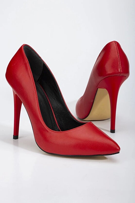 Kadın Kırmızı   Yeni Moda Şık Rahat Stiletto Ayakkabı Ve Çanta  Kombini - Topuk 10 cm