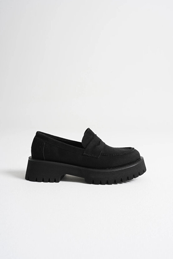 Kadın Loafer Siyah Süet