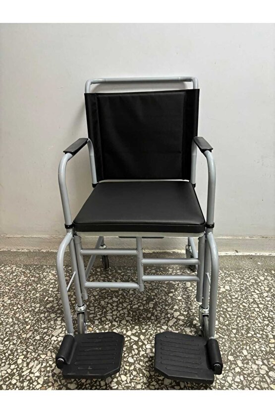 Siyah-mavi Ev Tipi Tekerlekli Sandalye Banyo Arabası