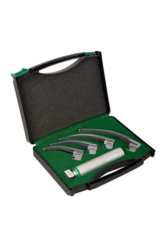 Fiber Optik Laringoskop Set 1-2-3-4 Blade