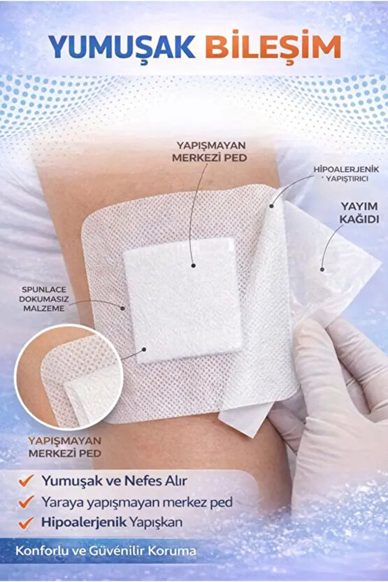 Esnek Steril (Nonwoven) Yara Örtüsü 5cm * 9cm - (10Adet)