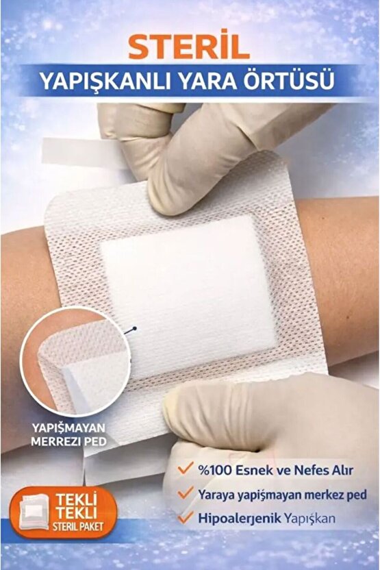 Esnek Steril (Nonwoven) Yara Örtüsü 5cm * 9cm - (10Adet)