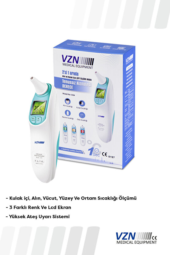 Alın- Kulak ve Nesne,oda Için Temazsız Ateş Ölçer